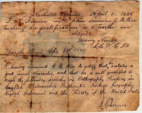 Teaching Certificate